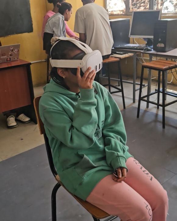 Strivers Academy — student in moon landing VR